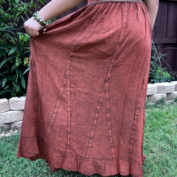 Rustic Patchwork Embroidered Boho Skirt - Picture 9 of 16